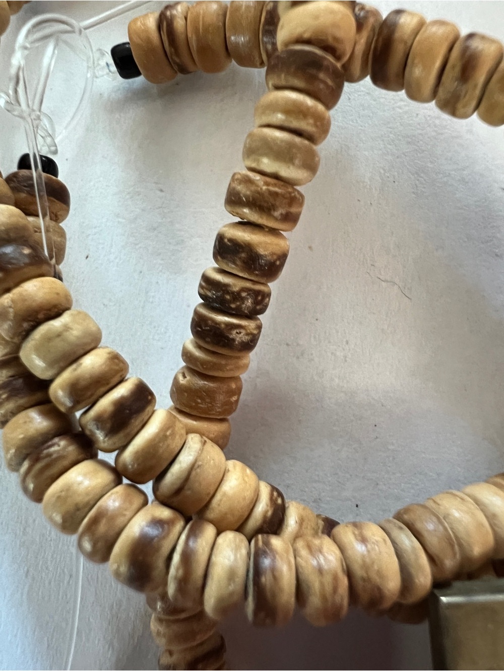 Earth tones wood bead strand 16 inches